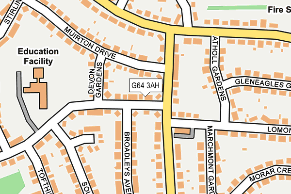 G64 3AH map - OS OpenMap – Local (Ordnance Survey)