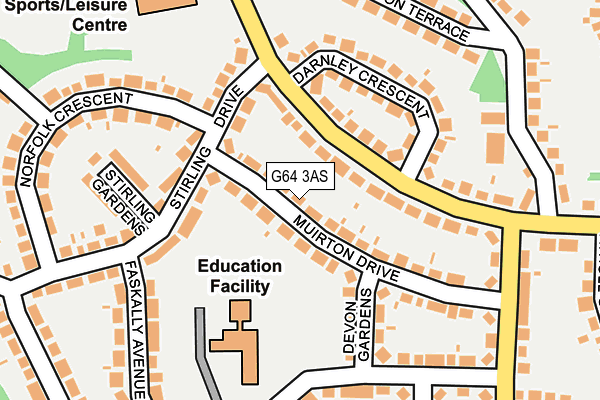 G64 3AS map - OS OpenMap – Local (Ordnance Survey)