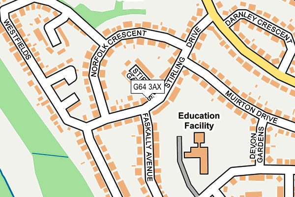 G64 3AX map - OS OpenMap – Local (Ordnance Survey)