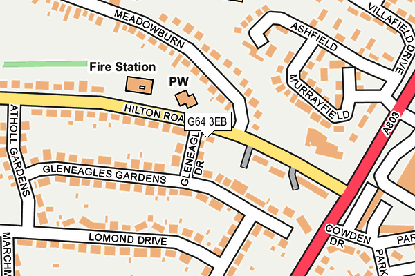 G64 3EB map - OS OpenMap – Local (Ordnance Survey)