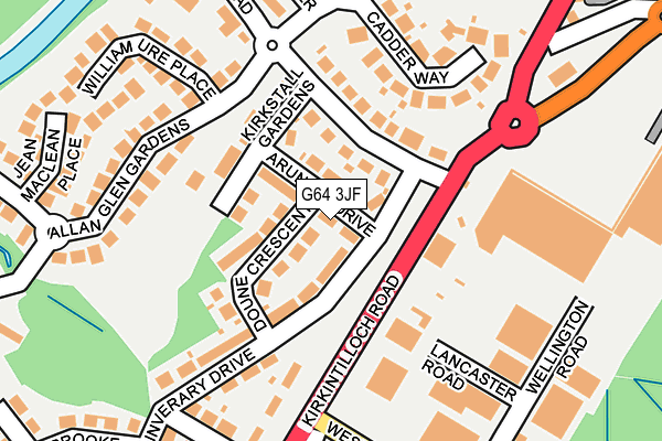 G64 3JF map - OS OpenMap – Local (Ordnance Survey)