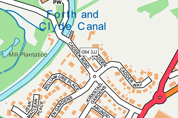 G64 3JJ map - OS OpenMap – Local (Ordnance Survey)