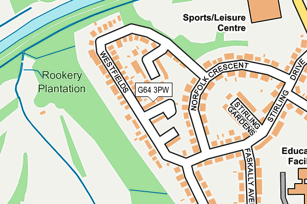 G64 3PW map - OS OpenMap – Local (Ordnance Survey)