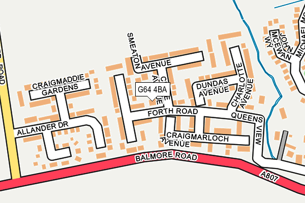 G64 4BA map - OS OpenMap – Local (Ordnance Survey)