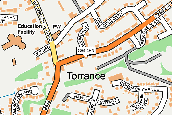 G64 4BN map - OS OpenMap – Local (Ordnance Survey)