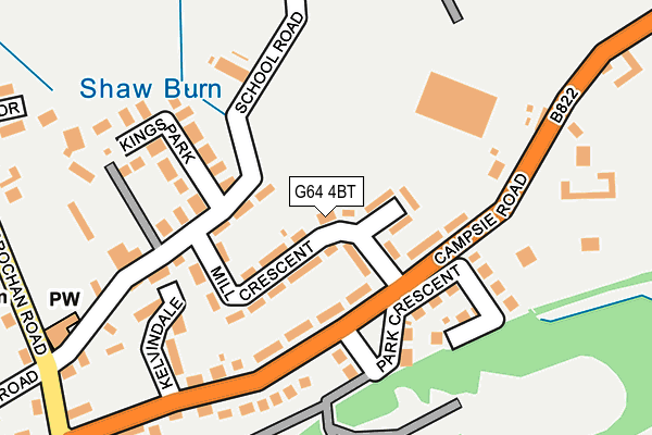 G64 4BT map - OS OpenMap – Local (Ordnance Survey)