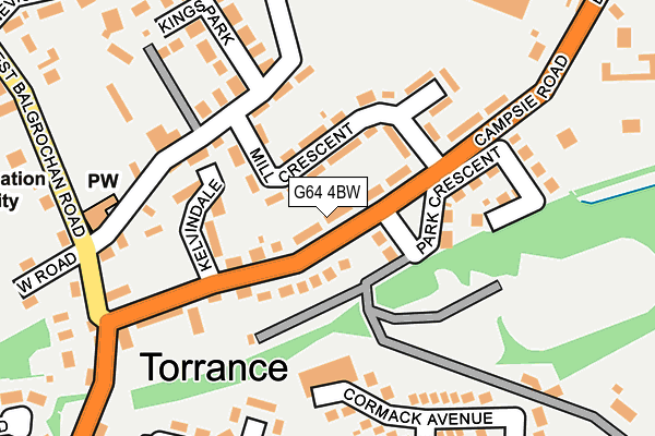 G64 4BW map - OS OpenMap – Local (Ordnance Survey)