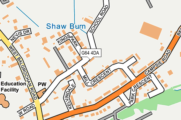 G64 4DA map - OS OpenMap – Local (Ordnance Survey)