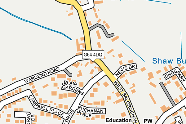 G64 4DQ map - OS OpenMap – Local (Ordnance Survey)