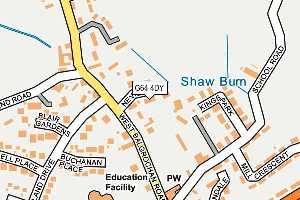 G64 4DY map - OS OpenMap – Local (Ordnance Survey)