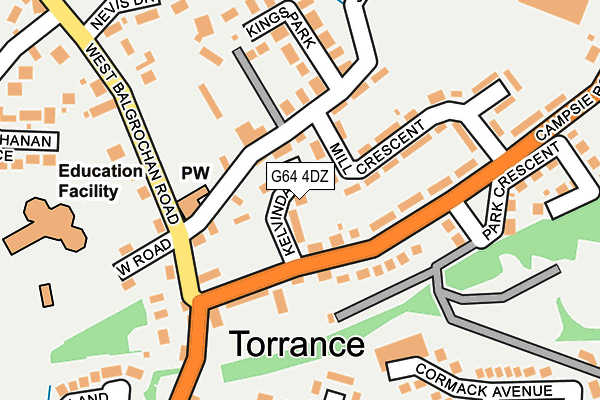 G64 4DZ map - OS OpenMap – Local (Ordnance Survey)