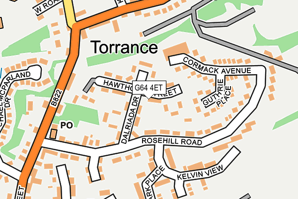 G64 4ET map - OS OpenMap – Local (Ordnance Survey)