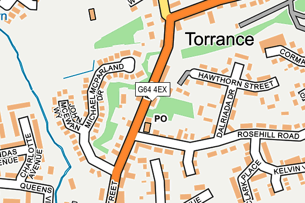 G64 4EX map - OS OpenMap – Local (Ordnance Survey)