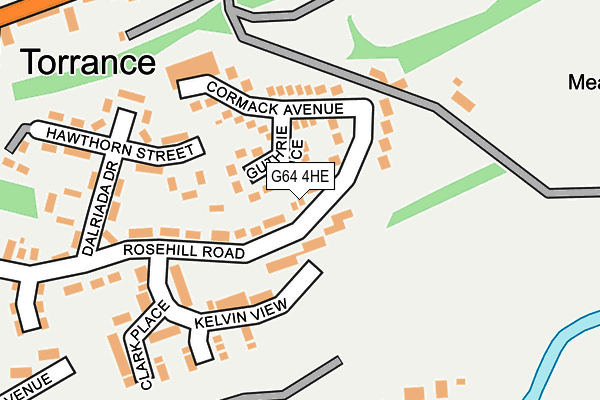 G64 4HE map - OS OpenMap – Local (Ordnance Survey)