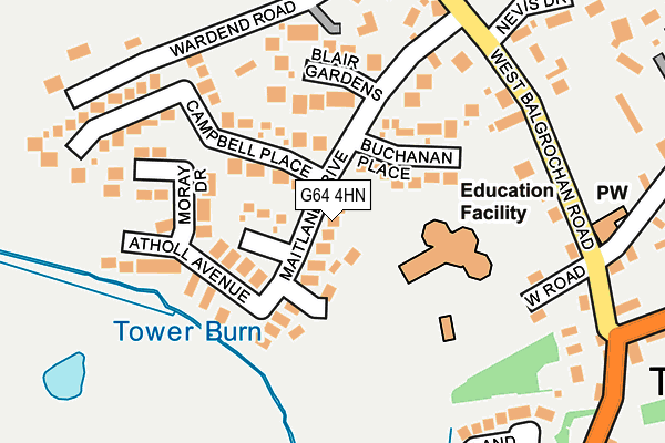 G64 4HN map - OS OpenMap – Local (Ordnance Survey)