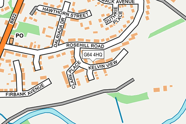 G64 4HQ map - OS OpenMap – Local (Ordnance Survey)