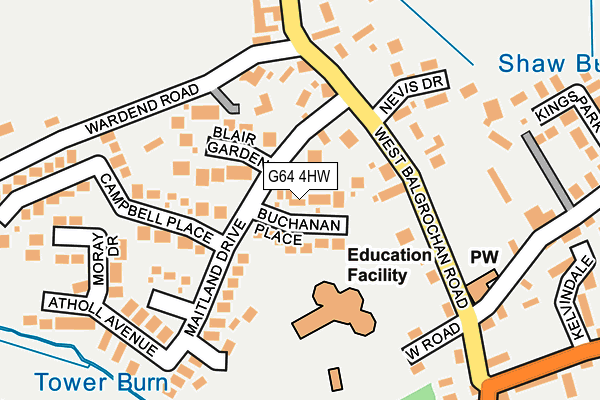 G64 4HW map - OS OpenMap – Local (Ordnance Survey)