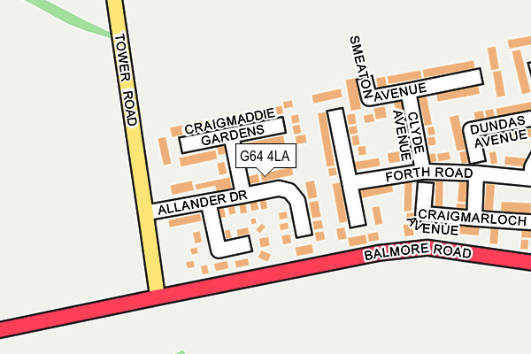 G64 4LA map - OS OpenMap – Local (Ordnance Survey)