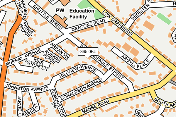 G65 0BU map - OS OpenMap – Local (Ordnance Survey)