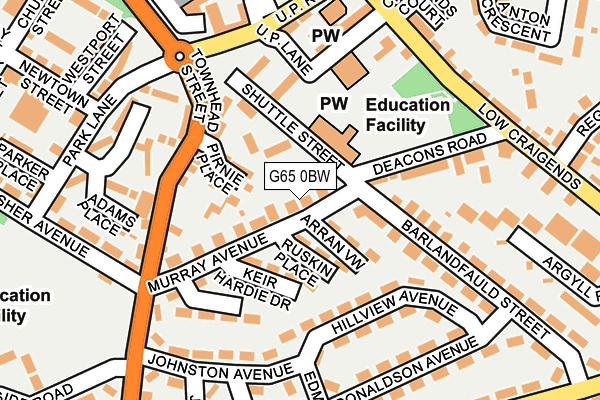 G65 0BW map - OS OpenMap – Local (Ordnance Survey)