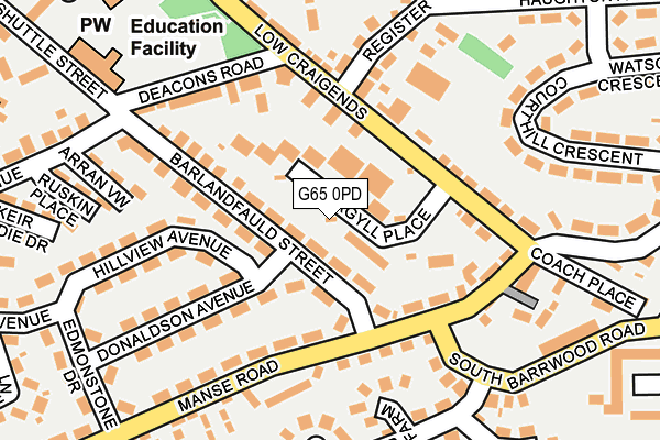 G65 0PD map - OS OpenMap – Local (Ordnance Survey)