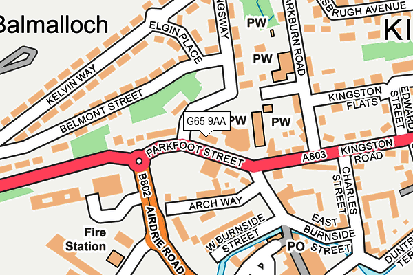 G65 9AA map - OS OpenMap – Local (Ordnance Survey)