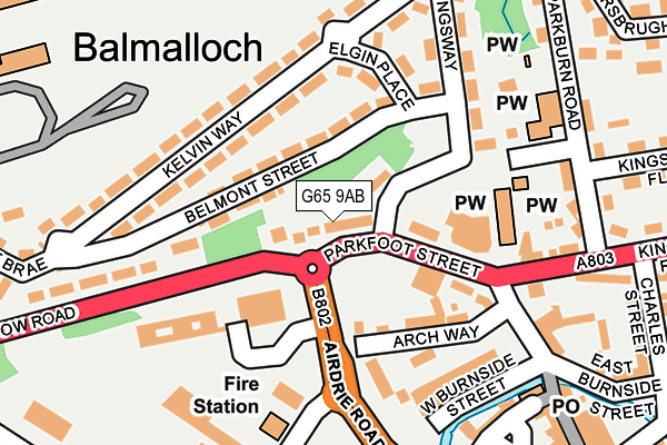 G65 9AB map - OS OpenMap – Local (Ordnance Survey)