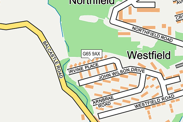 G65 9AX map - OS OpenMap – Local (Ordnance Survey)