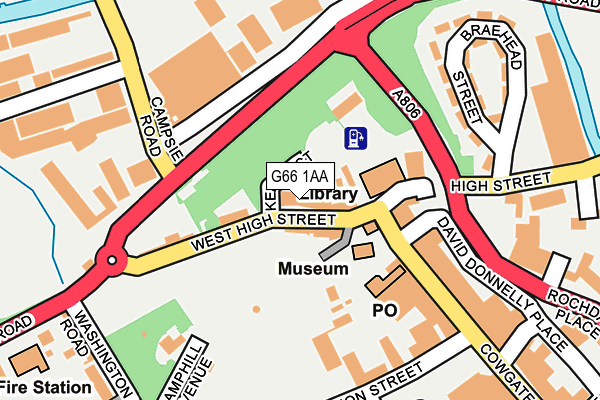 G66 1AA map - OS OpenMap – Local (Ordnance Survey)