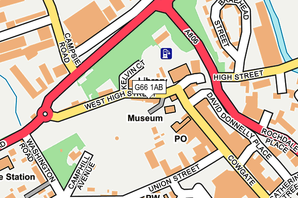 G66 1AB map - OS OpenMap – Local (Ordnance Survey)
