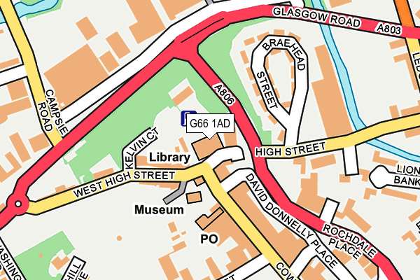 G66 1AD map - OS OpenMap – Local (Ordnance Survey)