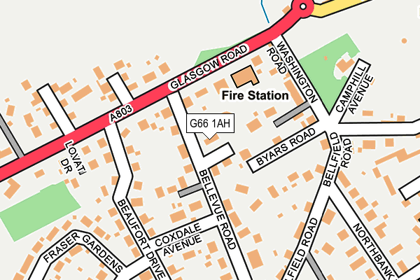 G66 1AH map - OS OpenMap – Local (Ordnance Survey)