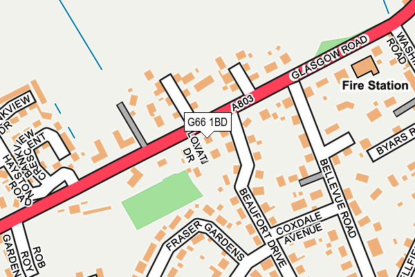 G66 1BD map - OS OpenMap – Local (Ordnance Survey)