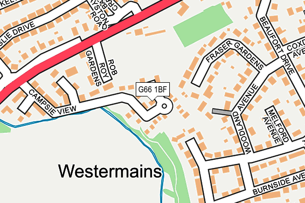 G66 1BF map - OS OpenMap – Local (Ordnance Survey)