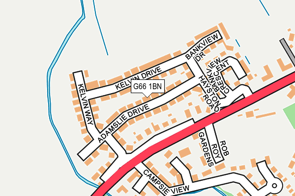 G66 1BN map - OS OpenMap – Local (Ordnance Survey)