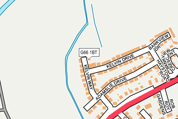 G66 1BT map - OS OpenMap – Local (Ordnance Survey)