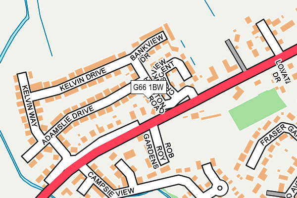 G66 1BW map - OS OpenMap – Local (Ordnance Survey)