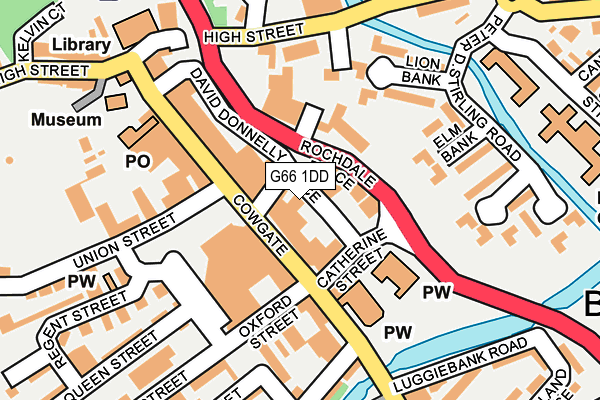 G66 1DD map - OS OpenMap – Local (Ordnance Survey)
