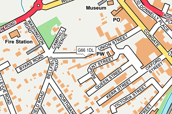G66 1DL map - OS OpenMap – Local (Ordnance Survey)