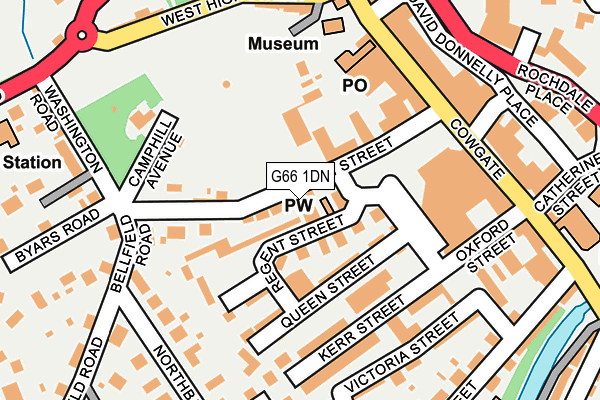 G66 1DN map - OS OpenMap – Local (Ordnance Survey)