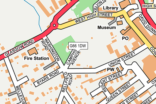 G66 1DW map - OS OpenMap – Local (Ordnance Survey)