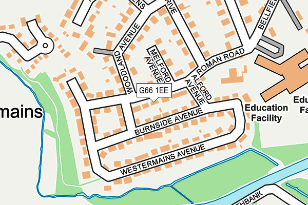 G66 1EE map - OS OpenMap – Local (Ordnance Survey)