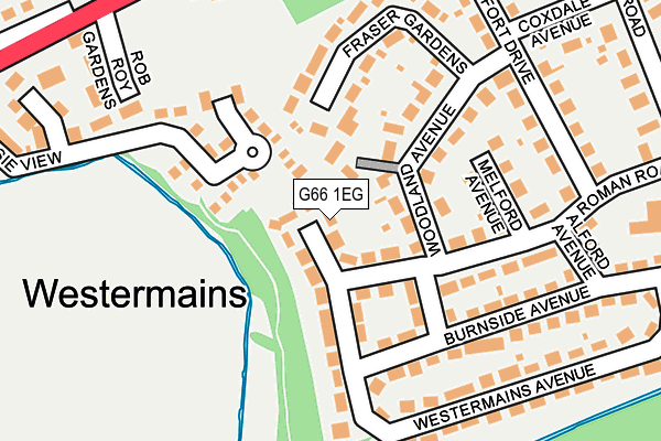 G66 1EG map - OS OpenMap – Local (Ordnance Survey)