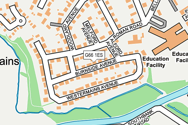 G66 1ES map - OS OpenMap – Local (Ordnance Survey)