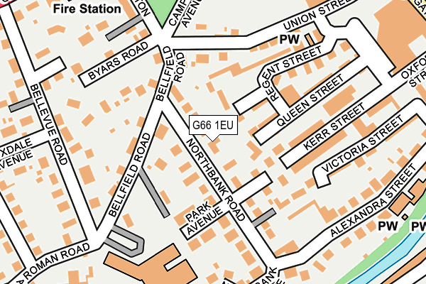 G66 1EU map - OS OpenMap – Local (Ordnance Survey)