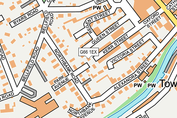 G66 1EX map - OS OpenMap – Local (Ordnance Survey)