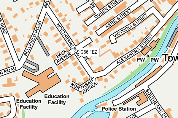 G66 1EZ map - OS OpenMap – Local (Ordnance Survey)