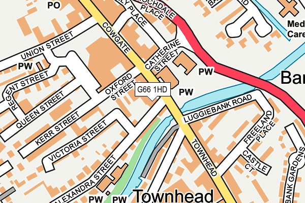 G66 1HD map - OS OpenMap – Local (Ordnance Survey)