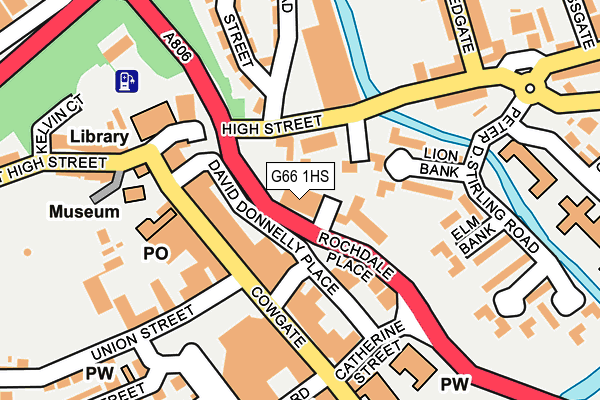 G66 1HS map - OS OpenMap – Local (Ordnance Survey)