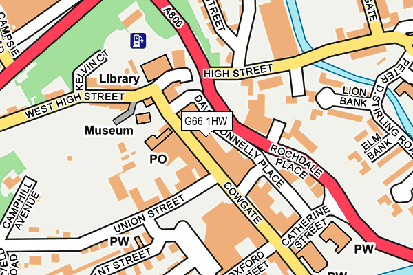 G66 1HW map - OS OpenMap – Local (Ordnance Survey)